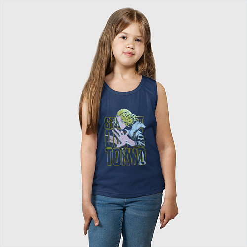 Детская майка Токийские мстители Мандзиро Сано неон / Тёмно-синий – фото 3