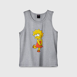 Майка детская хлопок Lisa Simpson, цвет: меланж