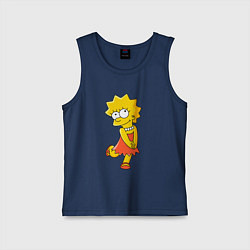 Майка детская хлопок Lisa Simpson, цвет: тёмно-синий