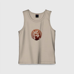 Майка детская хлопок Самоуверенный лис, цвет: миндальный