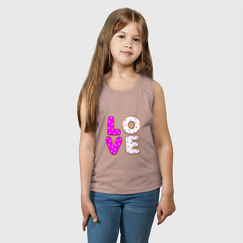 Детская майка Love - розовый пряник / Пыльно-розовый – фото 3