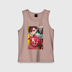 Майка детская хлопок Momo Ayase х Ken Takakura, цвет: пыльно-розовый