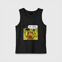 Майка детская хлопок Пес - все в порядке, цвет: черный