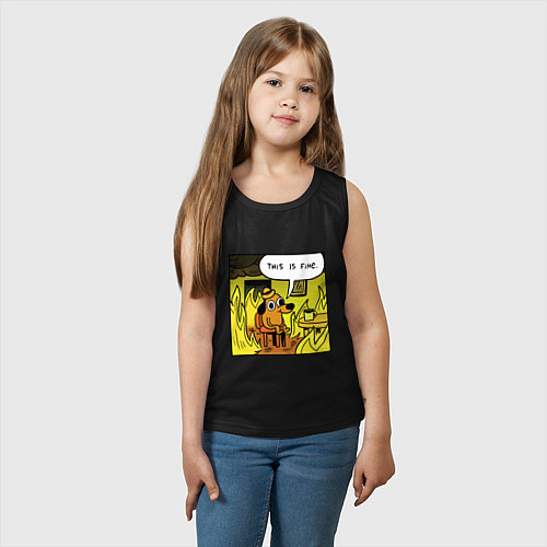 Детская майка Пес - все в порядке / Черный – фото 3