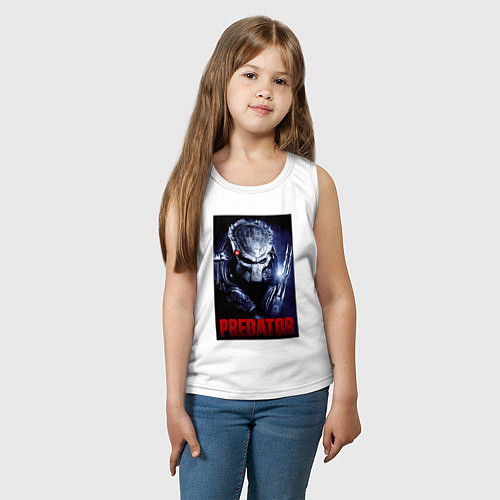 Детская майка Predator in the helmet / Белый – фото 3