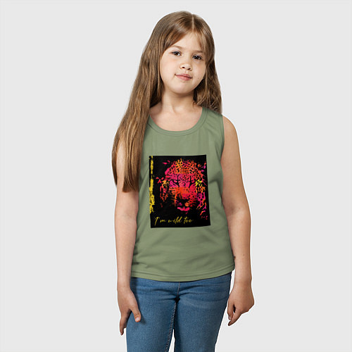 Детская майка Леопард-разноцветная абстракция / Авокадо – фото 3