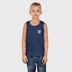 Майка детская хлопок Серый милый котик для пары, цвет: тёмно-синий — фото 2