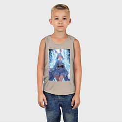 Майка детская хлопок Зайка в гармонии с природой, цвет: миндальный — фото 2