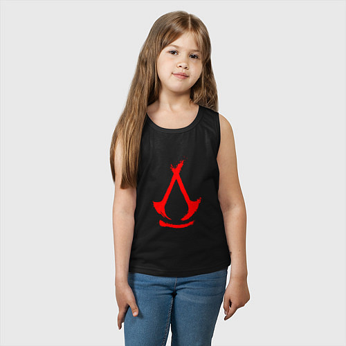 Детская майка Assassins creed - shadows logotype / Черный – фото 3