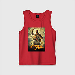 Майка детская хлопок Indiana Jones and the dial of destiny, цвет: красный