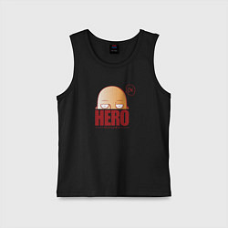 Майка детская хлопок Ванпанч герой hero, цвет: черный