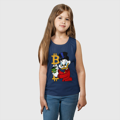 Детская майка Duck tales - Scrooge bitcoin / Тёмно-синий – фото 3