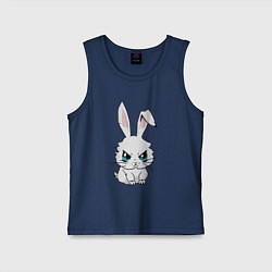 Майка детская хлопок Кролик злится, цвет: тёмно-синий