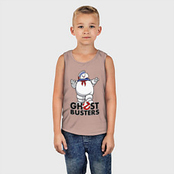 Майка детская хлопок Ghostbusters - stay puft, цвет: пыльно-розовый — фото 2