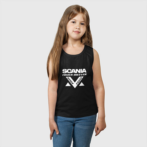 Детская майка Scania truck driver / Черный – фото 3