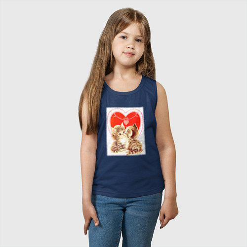 Детская майка Кошачий поцелуй / Тёмно-синий – фото 3