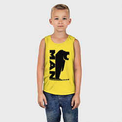Майка детская хлопок MAN дальнобойщик чёрный логотип, цвет: желтый — фото 2