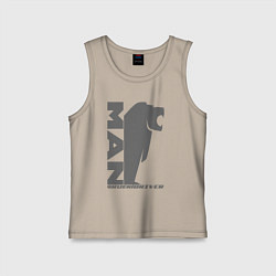 Майка детская хлопок MAN дальнобойщик серый логотип, цвет: миндальный