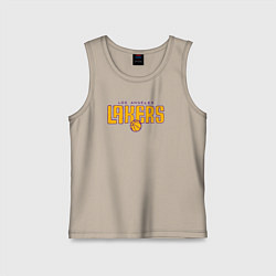 Майка детская хлопок Team Los Angeles Lakers, цвет: миндальный