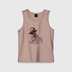 Майка детская хлопок Понурый чумной доктор, цвет: пыльно-розовый