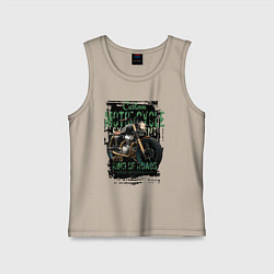 Майка детская хлопок Кастом мотоцикл, цвет: миндальный