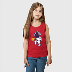 Майка детская хлопок Saturn football, цвет: красный — фото 2