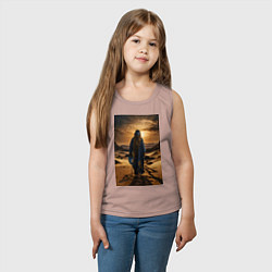 Майка детская хлопок Человек в пустыне, цвет: пыльно-розовый — фото 2