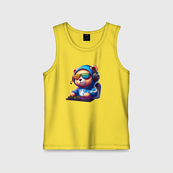 Майка детская хлопок Bear cub is a player of Team Liquid - esports, цвет: желтый