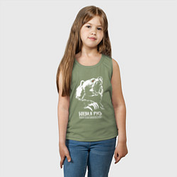 Майка детская хлопок Русь - русский дух перед врагом не дрогнет, цвет: авокадо — фото 2