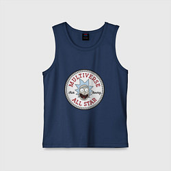 Майка детская хлопок Нашивка с Риком Санчесом, цвет: тёмно-синий