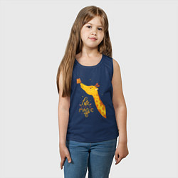 Майка детская хлопок Пятнистые друзья - жираф и бабочка, цвет: тёмно-синий — фото 2