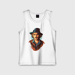 Майка детская хлопок Джонни Депп, цвет: белый