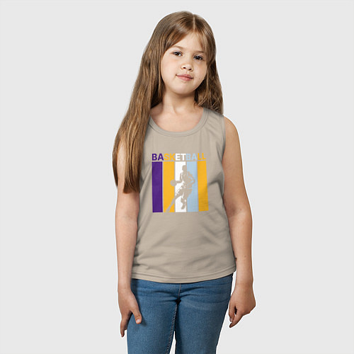 Детская майка Play basketball / Миндальный – фото 3