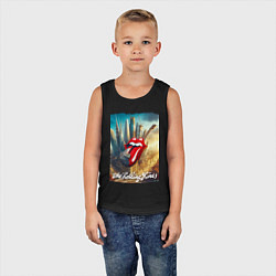 Майка детская хлопок Rolling Stones - logo-guitar, цвет: черный — фото 2