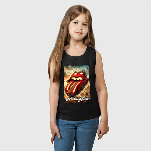 Детская майка Rolling Stones - logo transformation / Черный – фото 3
