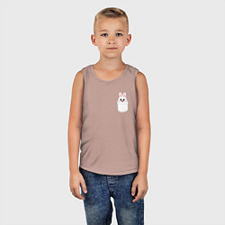 Майка детская хлопок Leebit in pocket, цвет: пыльно-розовый — фото 2