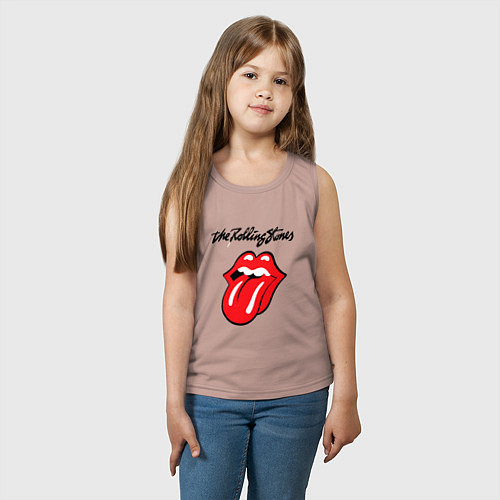 Детская майка Rolling Stones - logo / Пыльно-розовый – фото 3