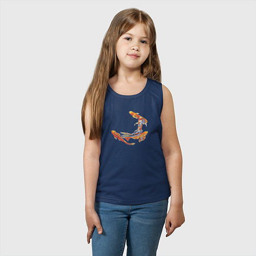 Детская майка Карпы кои рыбы / Тёмно-синий – фото 3