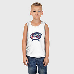 Майка детская хлопок Columbus blue jackets - hockey team - emblem, цвет: белый — фото 2