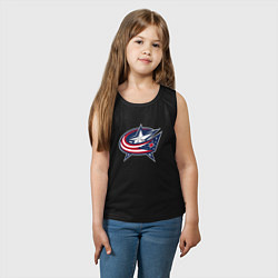 Майка детская хлопок Columbus blue jackets - hockey team - emblem, цвет: черный — фото 2