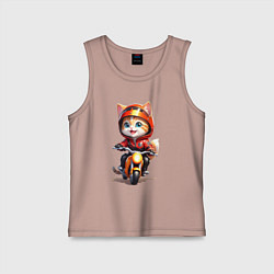 Майка детская хлопок Мотокиса, цвет: пыльно-розовый