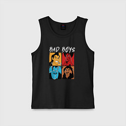 Майка детская хлопок Bad boys, цвет: черный