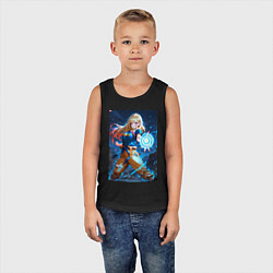 Майка детская хлопок Марин Китагава косплей Dragon Ball, цвет: черный — фото 2