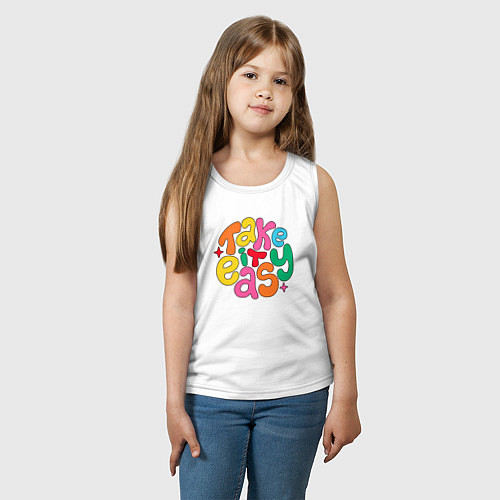 Детская майка Будь проще / Белый – фото 3