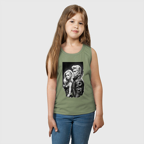 Детская майка Барби и Кен - киберпанк эскиз / Авокадо – фото 3