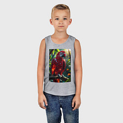 Майка детская хлопок Попугай из драгоценных камней, цвет: меланж — фото 2