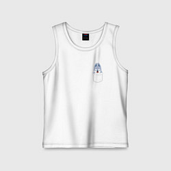 Майка детская хлопок Wolf Chan in pocket, цвет: белый