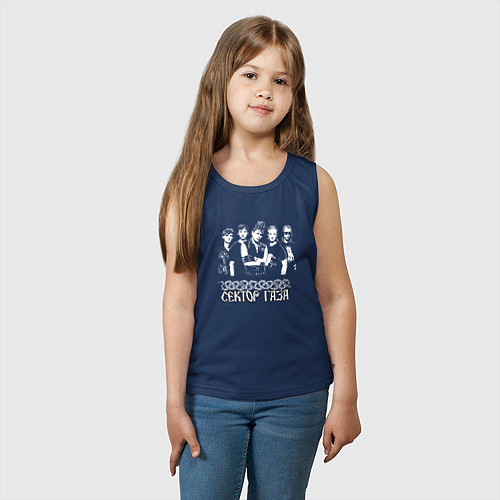 Детская майка Сектор газа пиксельный белый портрет / Тёмно-синий – фото 3