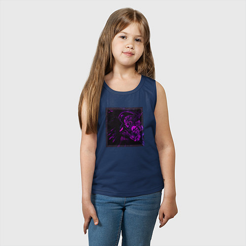 Детская майка Самурай неоновый киборг / Тёмно-синий – фото 3