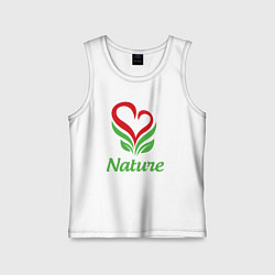 Майка детская хлопок Любовь природы, цвет: белый